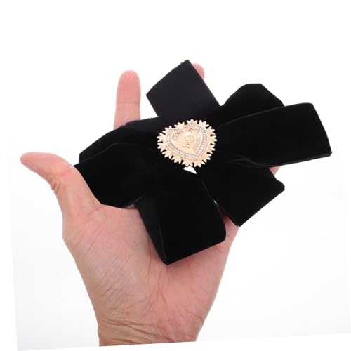 CIMAXIC Elegante Samt Brosche Herz Schleife Anstecknadel Große Bowknot Revers Pin Damen Kragen Schmuck Vielseitig für Hemd Mantel Accessoires von CIMAXIC