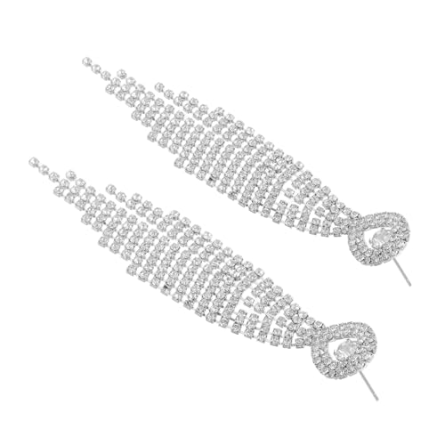 CIMAXIC Glitzernde Lange Quastenohrringe Damen mit Funkelnden Kristallen Besetzt Leichte Statement Ohrringe für Party und Abendveranstaltungen Modischer Schmuck für Abschlussball und von CIMAXIC