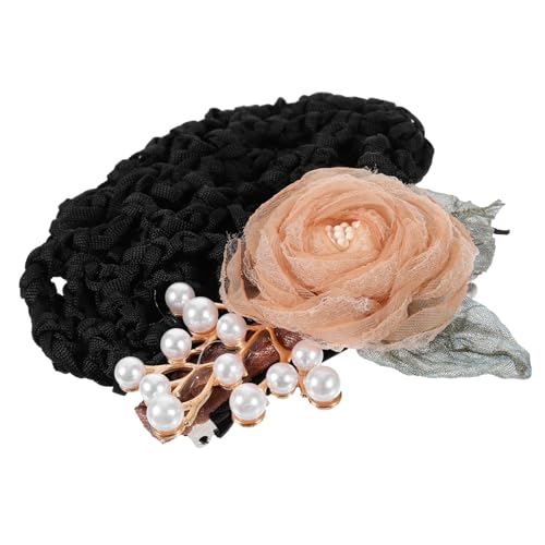 Haarschmuck Haarknotenabdeckung Für Brötchennetz Haarknoten-snood-abdeckung -haarspange Für Damen Hair Nets for Women Hairnet Clip for Girl Plastik Arbeit Rosen Kopfbedeckung von CIMAXIC