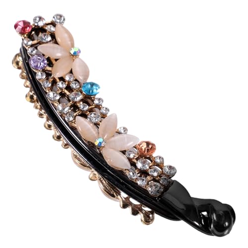 Bananenclip Haarschmuck Für Frauen Mit Dickem Haar 80er Haarschmuck Für Frauen Haarschmuck Für Frauen Dickes Haar Haarspangen Fräulein Weiß Vertikaler Clip Pferdeauge Strasssteine von CIMAXIC