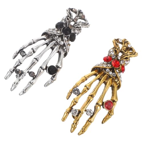 CIMAXIC Halloween Skelett Hand Brosche Langlebige Legierungsmaterialien Tragbar Modische Handförmige Broschen für Halloween Kostüme und Party Zubehör Zufällige Farbe von CIMAXIC