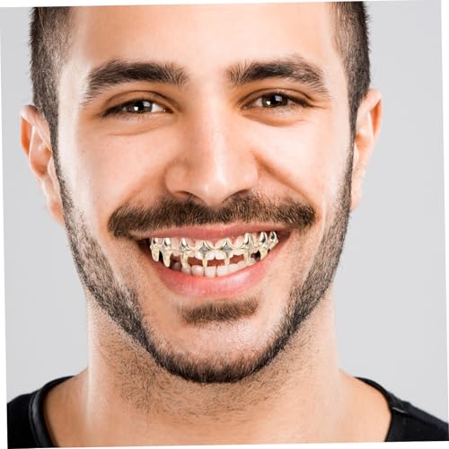 CIMAXIC Hip Hop Zahngrills Goldfarben mit Stern Diamantdesign Bequemer Sitz Vielseitiges Rapper Accessoire für Männer und Frauen für Partys und Shows von CIMAXIC