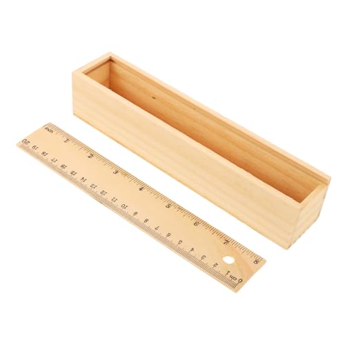 CIMAXIC Holz Federmäppchen Tragbares Stiftbehälter Aus Dickem Material Einfache Aufbewahrungsbox Für Schreibwaren Für Schulkinder von CIMAXIC