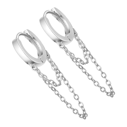 CIMAXIC Klipsohrhänger mit Quasten nicht Durchdringend Ohrclips für Damen und Jugendliche Leichte Party Ohrringe in Weißgold Sicherer Sitz Ohrloch Vielseitig Kombinierbar von CIMAXIC