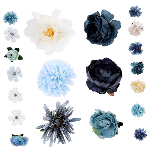 CIMAXIC 20stücke Haarblumen Blumenclips Für Frauen Seide Blumen Haar Barrettes Blumen Clips Für Braut Zubehör Haaraccessoires Für Mädchen Sommerschmuck von CIMAXIC