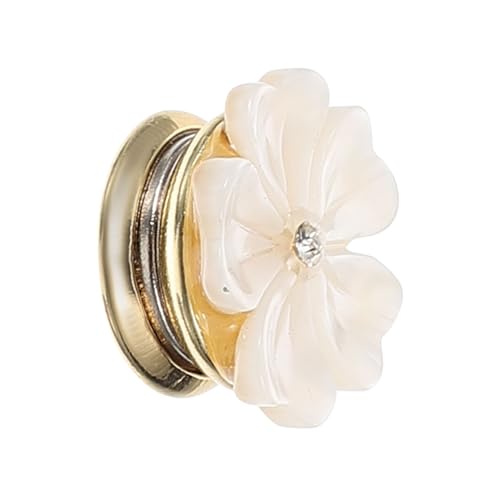 CIMAXIC Magnetische Brosche aus Natürlicher Muschel Zarte Fünfblättrige Blumenform Leichte Anstecknadel für Kleidung Retro Mantelbrosche Modisches Accessoire für Damen und Herren von CIMAXIC