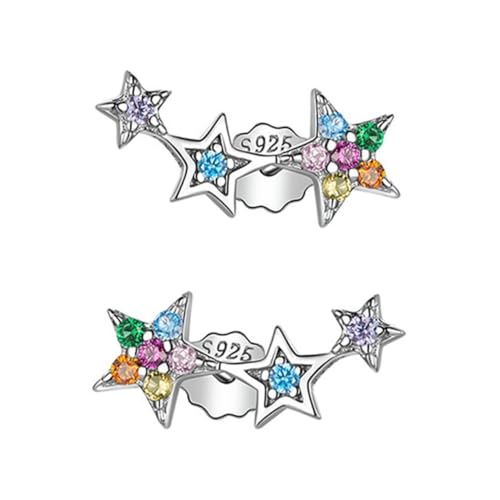 CIMAXIC Ohrstecker Damen Stern Design Zirkonia Ohrschmuck Modisch Korrosionsbeständig für Party Hochzeit Alltag von CIMAXIC