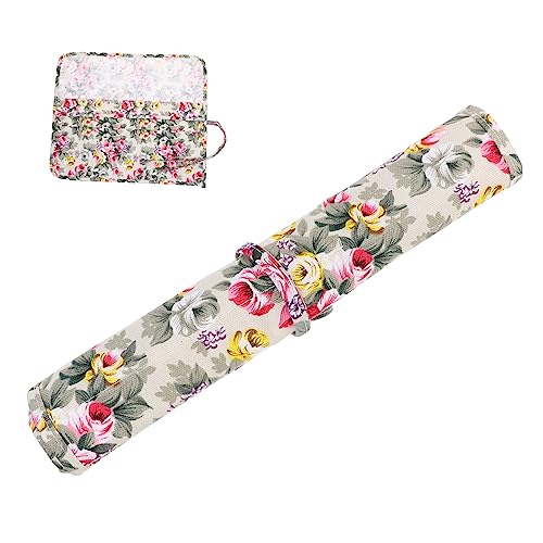 CIMAXIC Leichtes Federmäppchen Mit 22 Fächern Für Pinselhalter Rollup-Pinsel Pinselaufbewahrung Künstlerpinselhalter Canvas-Taschen von CIMAXIC