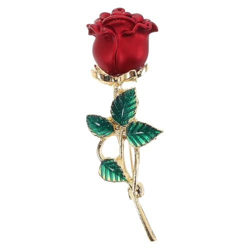 CIMAXIC Rote Rosenbrosche für Damen Anstecknadel für Hochzeiten Partys und Formelle Anlässe Vielseitige Brosche mit Einzigartigem Rosenmotiv und Feiner Verarbeitung von CIMAXIC