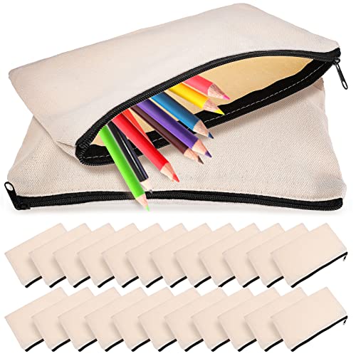 CIMAXIC 25stücke Zipper Pouches Schwarz Multifunktionale Federmäppchen Kosmetiktaschen Und Aufbewahrungsbeutel Strapazierfähigem Canvas Für Reisen Und Alltag von CIMAXIC
