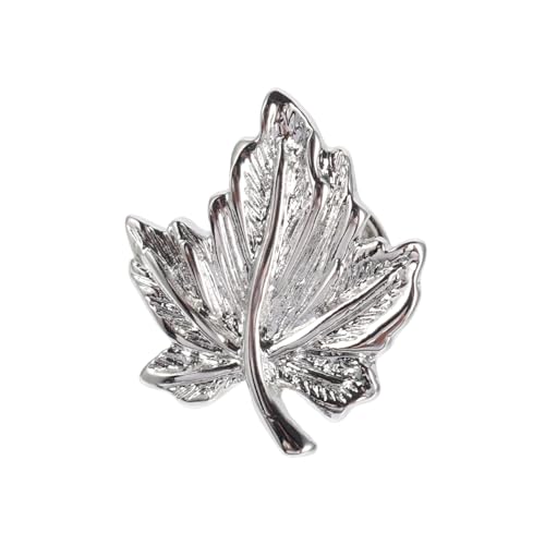 CIMAXIC Silberfarbene Ahornblatt Brosche Metall Anstecknadel Vielseitiger Mode Corsage Schmuck für Kleidung Anzug Schal Mantel und Tasche Dekorativer Herbst Schmuck für Damen und Herren von CIMAXIC