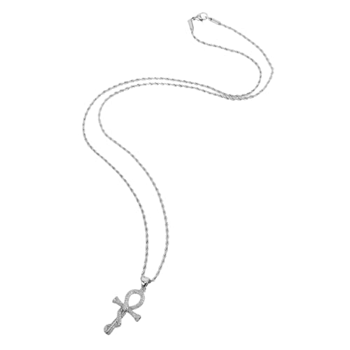CIMAXIC Silberne Schlangenkette mit Kreuzanhänger Unisex Halskette Damen Herren Clavicle Chain Modeschmuck Vielseitige Layering Kette für Stilbewusste von CIMAXIC