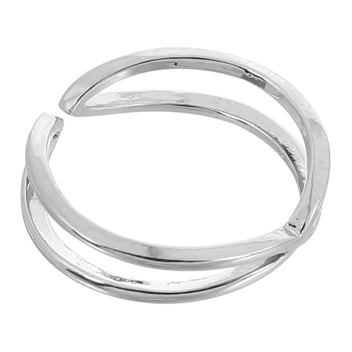 CIMAXIC Silberner Damenring Offener Verstellbarer Ring Sterlingsilber Kreuz Design Feiner Schmuck Eleganter Finger Schmuck Für Alltag Geschenk von CIMAXIC