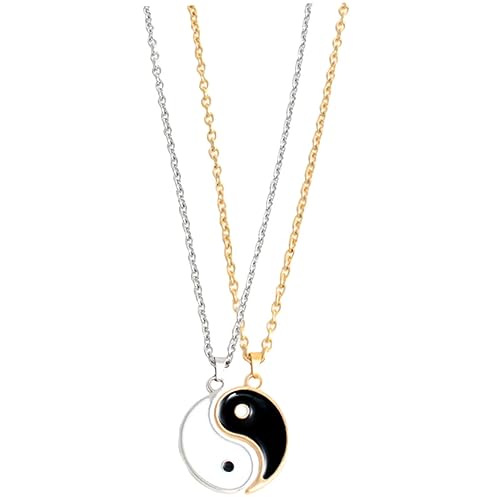 CIMAXIC Tai Chi Partnerkette für Leichte Langlebige Halskette Einzigartiges Puzzle Design Symbolisiert Liebe und Freundschaft Perfektes für Freund und Freundin von CIMAXIC