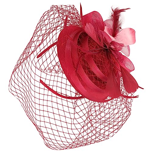 Tea-Party-Hut Haarschmuck für Damen Haarschmuck für Hochzeitshaarspangen für Bräute Gatsby-Kopfbedeckung Hochzeitsschleier Stirnbänder für Braut Faszinator von CIMAXIC