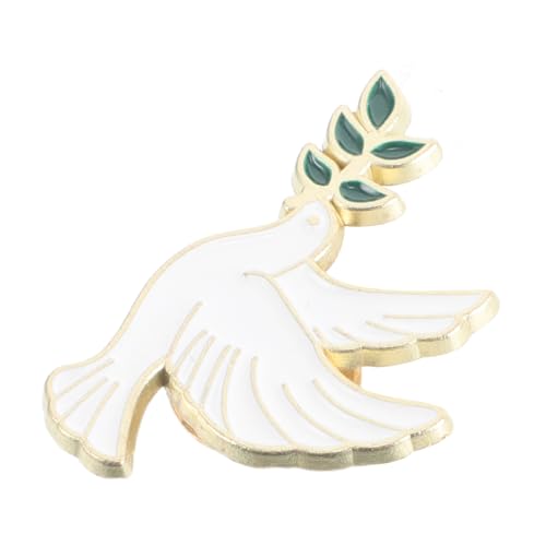 CIMAXIC Tierbrosche Friedenstaube Metall Anstecknadel mit Olivenzweig Eleganter Schmuck für Damen und Herren Vielseitig Tragbar als Kleidungs und Taschenaccessoire von CIMAXIC