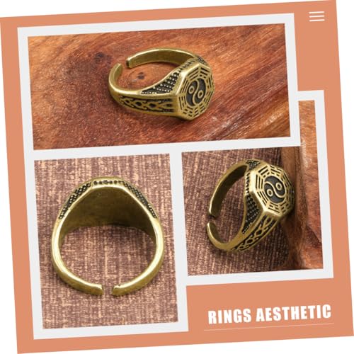 CIMAXIC Verstellbarer Taoismus Ring aus Offener Dualität Fingerring für Herren und Damen Vintage Chinesisches Schmuckaccessoire Hautfreundlich und Langlebig von CIMAXIC