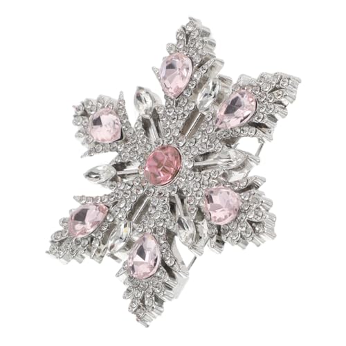 CIMAXIC Weihnachtsbrosche Schneeflocke Strassbrosche Eleganter Winter Anstecker Unisex für Anzug Mantel Kleid Festliche Modeaccessoires von CIMAXIC
