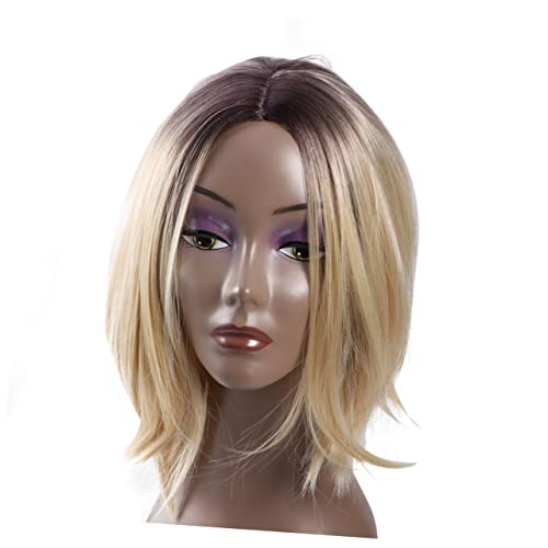 halloween perücke perücken für halloween lace wig bob wig zweifarbige Perücke Bob-Haar mit Kopfbedeckungen für Damen Spitzenperücke Bob-Perücke Bob-Kopf Viggs von CIMAXIC