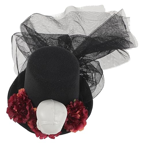 Gotische Haarspange Gothic-fascinator Mini-zylinder Mini-haarspangen Zylinderhut Mit Faszination Für Frauen Rosen-fascinator-hut Zylinder-haarspange Charme Fräulein Stoff Zubehör von CIMAXIC