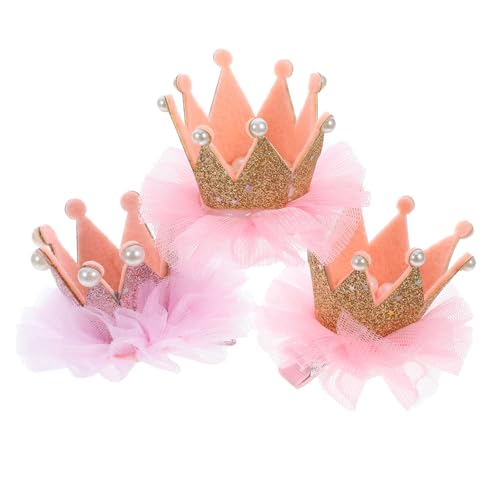 CIMAXIC 3stücke Krone Haarspange Mädchen Mit Blume Elastische Kopfbedeckung Für Junge Mädchen Party Alltag Schmuck Farbe Zufällig von CIMAXIC