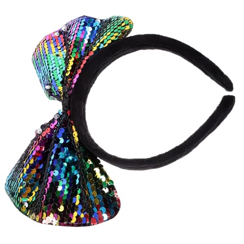 Schleife Stirnband Kopfschmuck mit Schleife riesiges Schleifenstirnband dartscheibe kinder Glitzer Cosplay-Stirnband Stirnband mit großer Schleife für Frauen Abschlussball von CIMAXIC