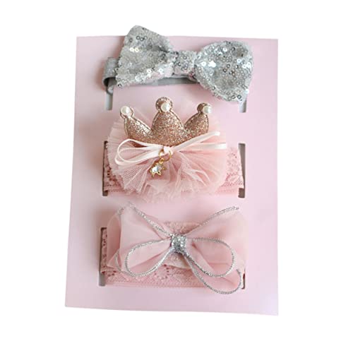 Stirnband Mit Krone Für Babys Haarband Mit Schleife Kopftuch Aus Pfirsichfarbenem Material von CIMAXIC