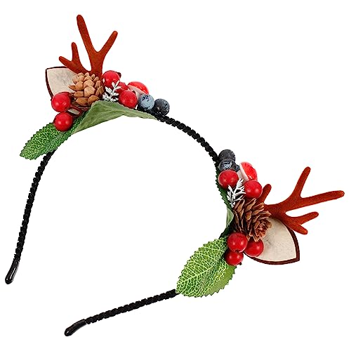 Stirnband christmas haarreif christmas headband Weihnachts-Haarreifen Rentierkostüm Weihnachtskette Halsband für Damen weihnachtshirsch kopfschmuck weihnachtliches Haar-Accessoire von CIMAXIC