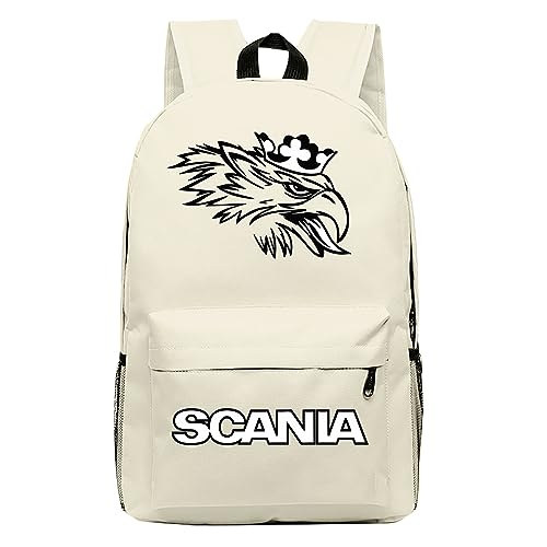 Kinderrucksäcke für Scania bedruckt Schultasch Mädchen Jungen Teenager lässiger Rucksack Kinder-Büchertasche Urlaub Schultagsgeschenke-White 1||45 * 31 * 13cm von CINASA