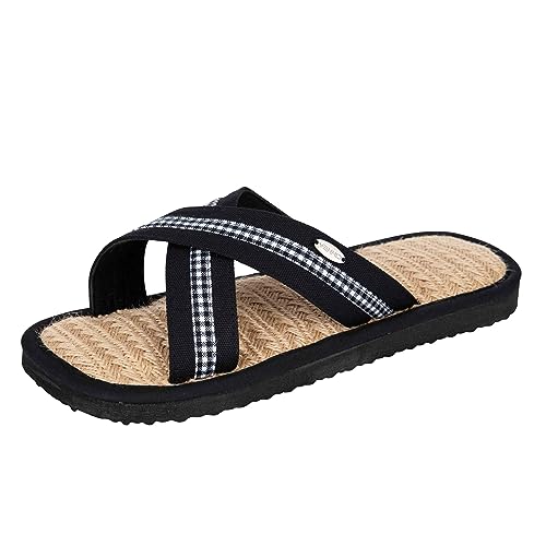 CINNEA® Bondix Kreuzriemen karierte weiche Unisex Wellness Sandalen (numeric_44) von CINNEA