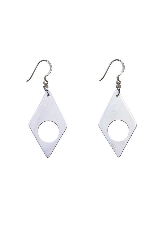 CINNEA Ohrhänger-Set INNERES FEUER (OLLANE-Kollektion), stylistische Rautenform mit kreisförmiger Öffnung von CINNEA