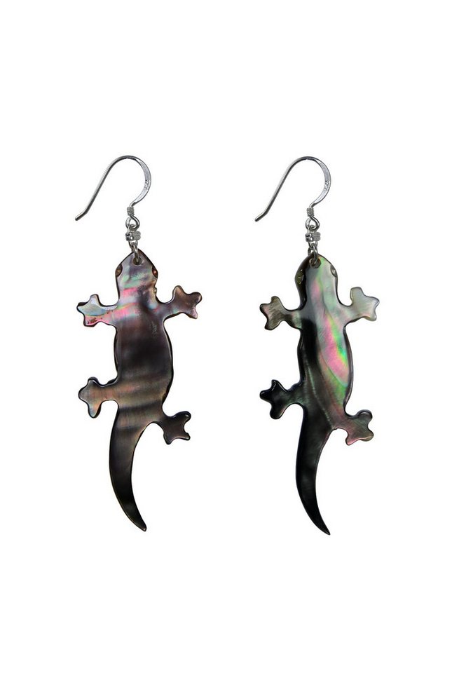 CINNEA Ohrhänger-Set SEELENFEUER (OLLANE-Kollektion), Echtperlmuttschmuck mit Tiermotiv Salamander von CINNEA