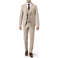 CINQUE Herren Anzug beige Schurwoll-Stretch meliert von CINQUE