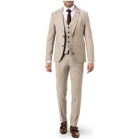 CINQUE Herren Anzug beige Schurwoll-Stretch meliert von CINQUE