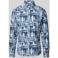 Cinque Regular Fit Freizeithemd mit Strukturmuster in Marine, Größe M von CINQUE