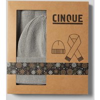 Cinque Schal und Mütze aus Woll-Mix im Set in Mittelgrau, Größe 1 von CINQUE