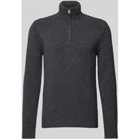 Cinque Strickpullover mit Troyer-Kragen Modell 'CILUCA' in Anthrazit, Größe S von CINQUE