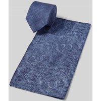 Cinque Krawatte mit Einstecktuch Modell 'TAOIMINA' in Bleu, Größe 1 von CINQUE