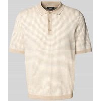 Cinque Regular Fit Poloshirt mit Strukturmuster Modell 'FLAVIN' in Beige, Größe S von CINQUE