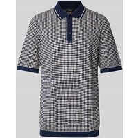 Cinque Regular Fit Poloshirt mit Strukturmuster Modell 'FLAVIN' in Marine, Größe S von CINQUE