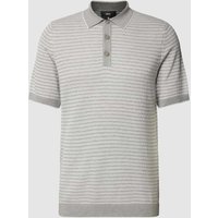 Cinque Slim Fit Poloshirt mit Streifenmuster Modell 'Flavius' in Silber, Größe L von CINQUE