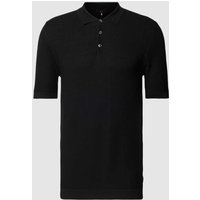 Cinque Slim Fit Poloshirt mit Strukturmuster Modell 'Flavio' in Black, Größe XL von CINQUE