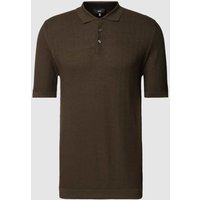 Cinque Slim Fit Poloshirt mit Strukturmuster Modell 'Flavio' in Oliv, Größe XXL von CINQUE