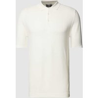 Cinque Slim Fit Poloshirt mit Strukturmuster Modell 'Flavio' in Weiss, Größe M von CINQUE