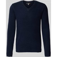 Cinque Strickpullover mit V-Ausschnitt Modell 'UPO' in Dunkelblau, Größe XXL von CINQUE