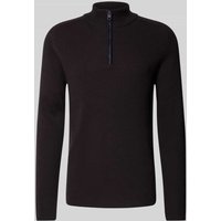 Cinque Strickpullover mit geripptem Stehkragen Modell 'FALCINO' in Dunkelblau, Größe XXL von CINQUE