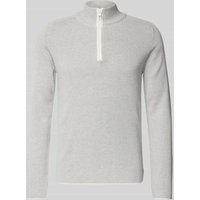 Cinque Strickpullover mit geripptem Stehkragen Modell 'FALCINO' in Offwhite, Größe XXL von CINQUE