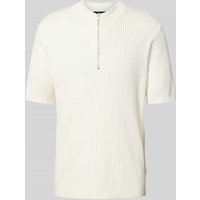 Cinque Strickshirt mit Reißverschluss Modell 'Phil' in Weiss, Größe XXL von CINQUE