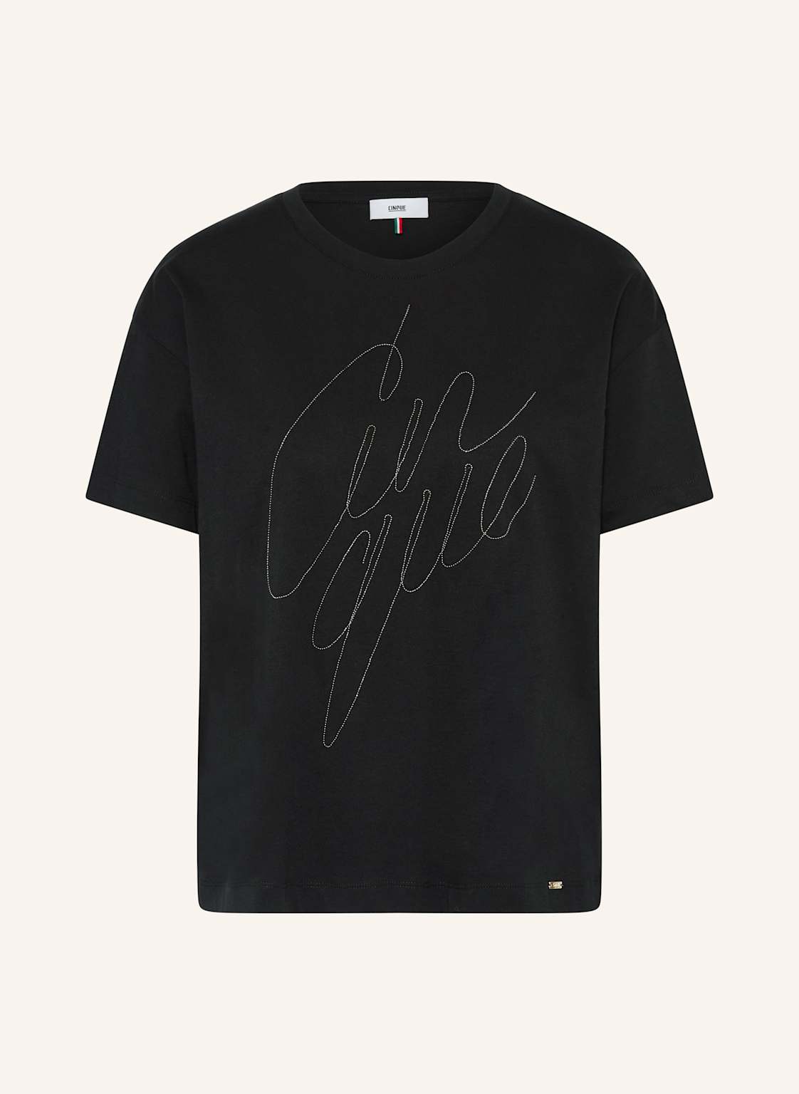Cinque T-Shirt Cipardis Mit Schmucksteinen schwarz von CINQUE