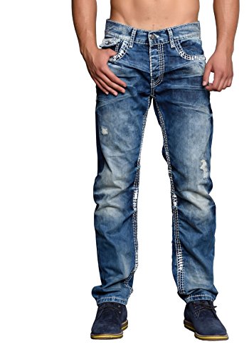 Cipo & Baxx Herren Straight Fit Jeans Ekki blau W 33 L 32 von Cipo & Baxx